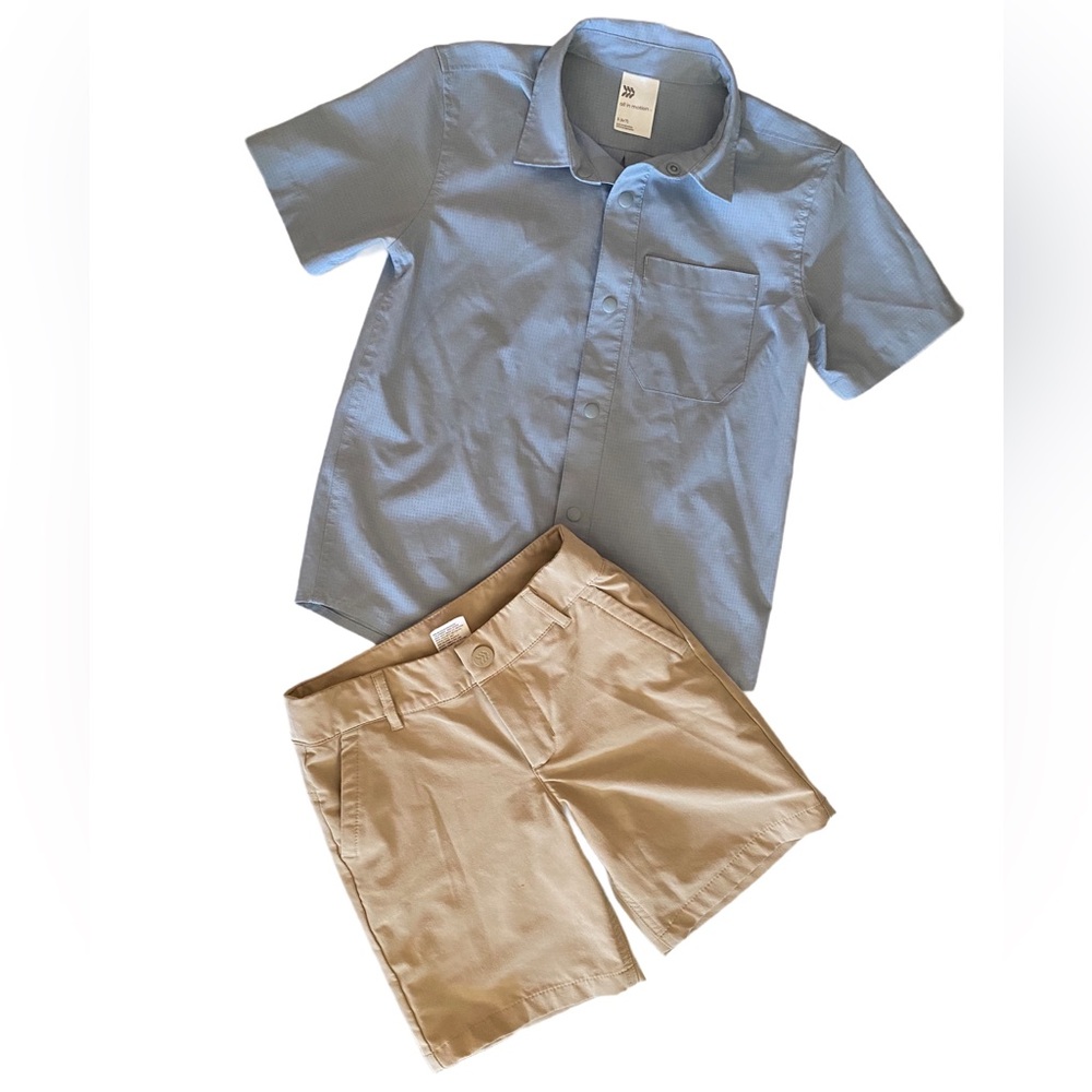All in Motion Adventurer Shirt W/Snap Buttons And Golf Shorts Size Boy 6